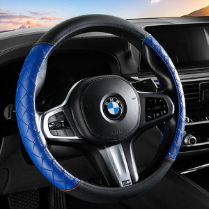 Universal nuevo cuatro estaciones antideslizante verano transpirable cuero coche <span class=keywords><strong>volante</strong></span> cubierta tejida sudor-absorción manija cubierta - Product Image 5