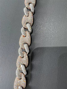 สร้อยคอแฟชั่นฮิปฮอปผู้ชายแบบคิวบันประดับเพชรโมอิสซาไนต์ VVS ขายดี - Product Image 6