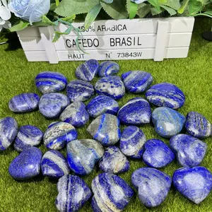 Hot Sale Fengshui Natural Crystals Healing Stones Crystal Craft Lapis Lazuli Heart Stone For Souvenir