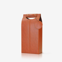 Bolsa de Vino Plegable de Doble PU, Edición Coleccionista, Portátil, para Vino Tinto, en Caja de Cuero