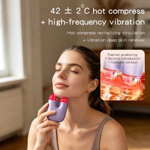 Dispositivo Portatile per Terapia a Luce Rossa a 5 Colori, Mini Massaggiatore <span class=keywords><strong>Viso</strong></span> e Collo con Microcorrente Riscaldata per Tonificazione della Pelle - Product Image 4