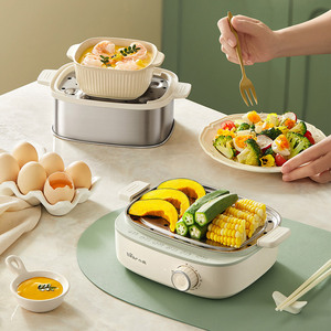 Cuiseur vapeur électrique Bear ZDQ-E12R2, machine à petit-déjeuner multifonctionnelle à trois niveaux en acier inoxydable avec minuterie intelligente - Product Image 3