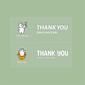 Etiqueta Adhesiva Rectangular Transparente con Mensajes de 'Abre Mí' y 'Gracias', Material PET - Product Image 3