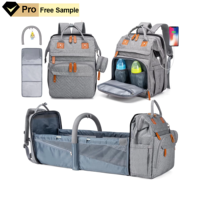 Sac à dos à langer imperméable grande capacité 55L avec logo personnalisé, port de chargement USB, pare-soleil et moustiquaire, OEM ODM