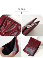 BAELLERRY Nouveau Portefeuille Court Femme Design Plissé Porte-Monnaie Zippé Rétro Niche en PU Huilé Ultra-Léger