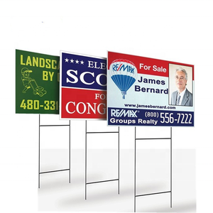 4mm 18x24 corrugated plastic sheet election campaign political signs yard signs lawn signs with H-stakes