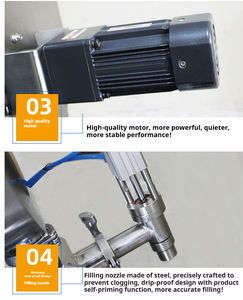 Máquina neumática horizontal para rellenar salsa Ketchup de pasta de miel con capacidad de agitación de salsa de Chile de embalaje de vidrio y barril - Product Image 3