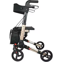 Marchette roulante en aluminium pour soins aux personnes âgées avec sac à provisions confortable aide aux besoins quotidiens de mobilité