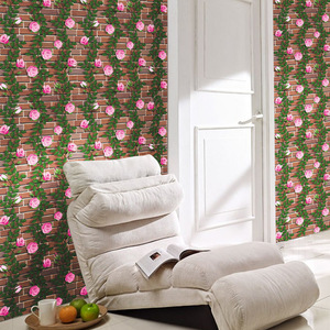 Papier peint artificiel Oujing à motif de roses, 45 cm x 10 m, autocollant, imperméable, en PVC, pour chambre à coucher, salon, dortoir - Product Image 2