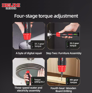 Ensemble de tournevis électrique miniature sans fil de qualité industrielle DELIXI, batterie au lithium rechargeable 3,6 V, couple maximal de 3 Nm - Product Image 5