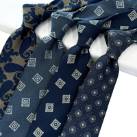Cravate carrée bleu foncé en lin et polyester mélangés, motif cachemire, tissée, pour soirée, personnalisable en usine