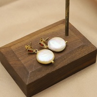 Boucles d'oreilles de luxe en perles, grandes boucles d'oreilles pendantes baroques avec crochet en argent, accessoire de fête pour femmes, boucles d'oreilles en perles