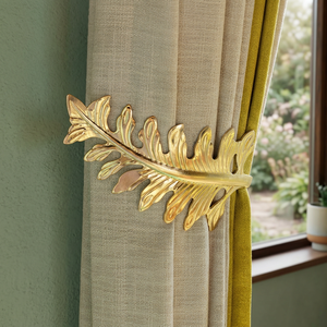 <b>Gold</b> Leaf <b>Curtain</b> <b>Holdbacks</b> Elegant Decorative Tiebacks for Living Room - Product Image 5