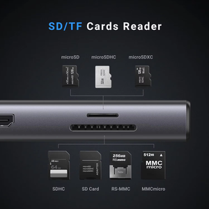 Ugreen revodok Pro 109 USB C HUB 9 trong 1 Docking station10gbps USB C <span class=keywords><strong>3</strong></span>.2 HDMI 100W giao hàng điện SD/TF Đầu Đọc Thẻ cho máy tính - Product Image 3