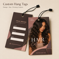 Étiquettes suspendues personnalisées pour extensions de cheveux, impression couleur sur papier épais avec cordon pour l'emballage de marques d'extensions de cheveux et de perruques
