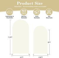 Housse de fond de scène en forme d'arche 7,2 pi et 6 pi, housses d'arche extensibles en spandex, ensemble de 2 housses ajustées pour arche de mariage, pour décoration d'anniversaire