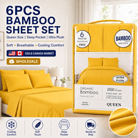 Lot de 6 draps en viscose de bambou taille King, rafraîchissants, doux, respirants, avec poches profondes, vente en gros