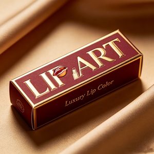 Boîte d'emballage personnalisée en papier spécial avec logo doré pour tube de gloss, taille sur mesure, rose, pour gloss/rouge à lèvres/baume à lèvres - Product Image 1