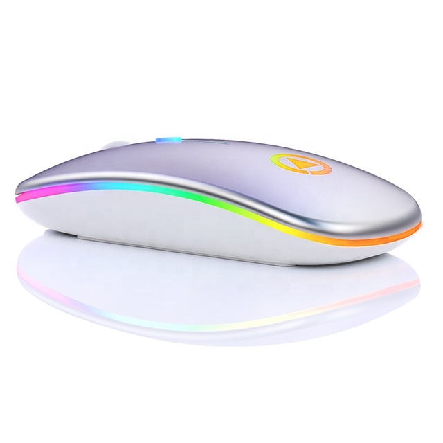 A2 High DPI 1000 7-RGB 2.4 Wireless Mouse Silent Ergonomic Rechargeable Mice Gaming Computer Mouse for PC Office