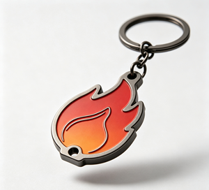 Flame Metal Keychain Zinc Alloy Enamel <b>Key</b> <b>Ring</b> Fire Symbol Pendant for Gift and <b>Bag</b> Accessory - Product Image 2