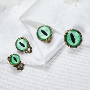 ต่างหูแฟชั่นชุบทองรูปดวง<span class=keywords><strong>ตา</strong></span>แห่งความหวาดกลัว Abyssal Gaze สำหรับผู้หญิง ต่างหูคริสตัลแก้วทรงหยดน้ำทันสมัยพร้อมคลิปหนีบรูปกบ - Product Image 1