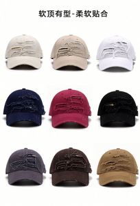 3D Embroidery Custom Logo Acceptable New Ripped Baseball <b>Cap</b> <b>Women</b> Men Fashion Distressed Baseball Hats - Product Image 2
