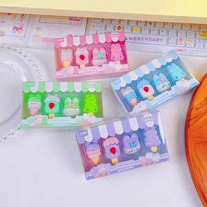 Niedliches Kawaii-Tier- und Eiscreme-Radiergummi-Set, Schulbedarf, 12.5x7.3cm, für Mädchen und Kinder, Werbe-Radiergummi - Product Image 5