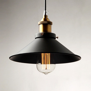 <span class=keywords><strong>Lustre</strong></span> de style américain rétro industriel en fer, restaurant, balcon, couloir, entrée, petit abat-jour en fer <span class=keywords><strong>noir</strong></span> en forme de soucoupe volante - Product Image 1