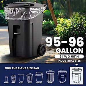 ถุงขยะฮัวหม่าเหิงชุน95-96 แกลลอน หนา 2 มิล ใส ทนทาน ขนาด 61” x 68” - Product Image 5