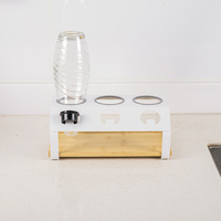 Support en acier inoxydable 304, plateau à eau en bois, bouteilles à jet, couleur blanche, séchoir à bouteilles pour bouteilles SodaStream Crystal