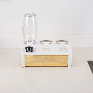 Support en acier inoxydable 304, plateau à eau en bois, bouteilles à jet, couleur blanche, séchoir à bouteilles pour bouteilles <span class=keywords><strong>SodaStream</strong></span> Crystal - Product Image 2