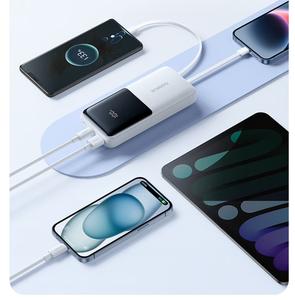 Banque d'alimentation <span class=keywords><strong>Baseus</strong></span> grande capacité 20000mAh 22.5W avec câbles intégrés, charge rapide, affichage numérique pour tous les smartphones - Product Image 5