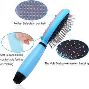 पालतू बाल संवारने उपकरण डबल पक्षीय मालिश Deshedding Dematting सभी नस्लों के लिए पिन और बाल खड़े ब्रश कंघी सेट कुत्तों बिल्लियों - Product Image 3
