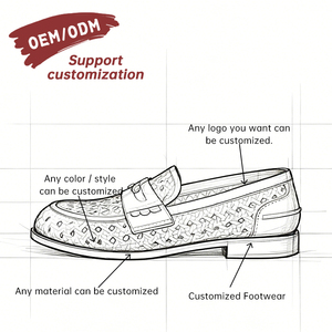 Premium Braided Leather Loafers Breathable Hollow Out Moccasins Handmade Tan Penny Loafers Classic Slip On Casual Dress Shoes - Product Image 3