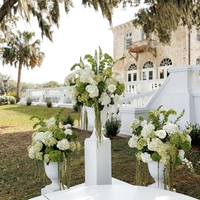 Arrangement floral personnalisé de luxe en soie blanche et verte, hydrangeas artificiels, centre de table pour mariage, cérémonie, réception, décoration d'événements