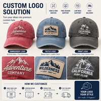 Casquette de baseball en coton délavé et vieilli avec broderie 3D personnalisée, 6 panneaux, style vintage rétro, ajustable, unisexe, casquette de sport vierge pour papa