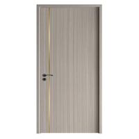 Porte en bois composite de conception moderne, à une seule feuille, pour l'intérieur et l'extérieur, école, chambre, villa, bâtiments commerciaux, vente en gros 2025