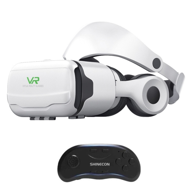 Dropshipping VR SHINECON G02EF+B01 Handle Mobile Phone 3D Virtual Reality VR Game Helmet Glasses With Headset