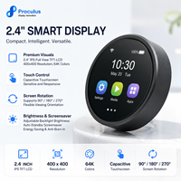Module d'affichage HMI à bouton intelligent rond de 2,4 pouces, écran TFT LCD IPS rétroéclairé LED capacitif tactile 400x400 UART TTL LVGL