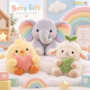 Peluche all'ingrosso per neonati: elefanti, pulcini, agnelli - Giocattoli di peluche per baby shower, collezioni al dettaglio, personalizzabili OEM - Product Image 1