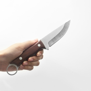 Coltello multiuso in acciaio inox sopravvivenza a lama fissa all'aperto coltello da caccia con manico in legno - Product Image 1