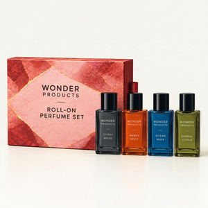 Coffret Cadeau d'Huiles de Parfum Roll-On OEM/ODM 4 Pièces, Fragrance Fraîche Personnalisable Unisexe, Marque Privée avec Designs d'Emballage Personnalisables - Product Image 1