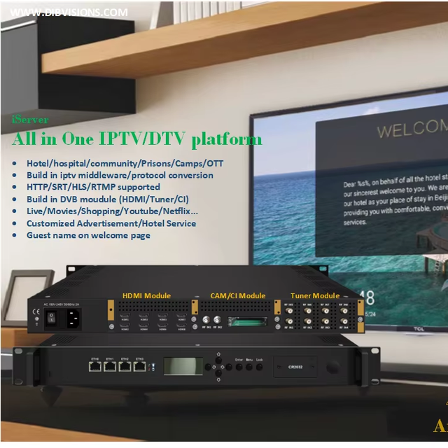 (iServer) Dibvision 3-Year Warranty Hotel for CMS Management Platform with SRT Protocol Streaming Server Gateway Encoder