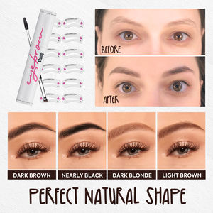 <strong>Eyebrow</strong> <strong>Stencils</strong> Brow and Hairline Hair Thickening Brow Powder Fiber 4 Color Double Head Brow Stamp and <strong>Stencil</strong> <strong>Kit</strong> - Product Image 4
