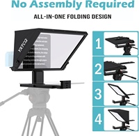 Téléprompteur portable YXTCQ JY17 pour caméra/DSLR/tablette, synchronisation vocale IA, défilement automatique, contrôle par application à distance, objectif grand angle