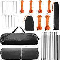 WOQI Étanche Real Tree Tarp survie hamac pluie mouche camping tente bâche tente poteaux randonnée