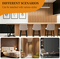 Panneau mural rainuré en WPC au design moderne |   Panneau de revêtement mural intérieur imperméable et ignifuge pour hôtels et lieux de divertissement