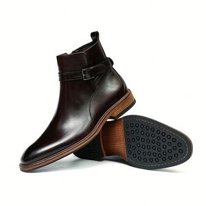 Bottes Chelsea originales en cuir véritable pour hommes, personnalisées, pour l'automne/hiver, prêtes pour la marche décontractée, les tenues formelles et le bureau - Product Image 2