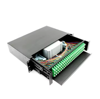 1U Panel Patch serat optik SC/APC laci optik Model tunggal LC Rackmount Server ODF Fiber untuk jaringan GSM FTTH