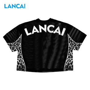Lancai Custom Piping Football Jersey <b>Shirt</b> Men Streetwear Clothing Color Block <b>Patchwork</b> Black Real Tree Camo Football <b>Shirts</b> - Product Image 2
